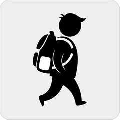 Person walking with backpack