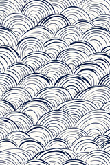Elegant Japanese-inspired wave pattern in traditional blue tones enhances any aesthetic with its fluid design