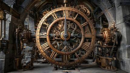 Obraz premium Steampunk Clockwork: Embracing Timeless Innovation et Engineering for a Unique Vision. Perfect for Technology, Design, and Historical Concepts in Visual Storytelling