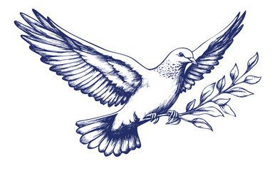 Fototapeta premium dove of peace with olive branch