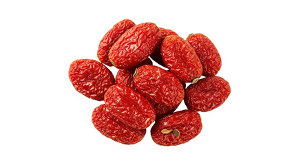 Isolated pile of dried red dates, a healthy, popular Chinese ingredient for cooking
