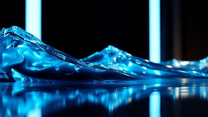 Captivating Blue Chrome Abstract Wave 