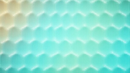 Abstract turquoise and beige grid pattern with wavy white lines