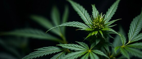 Close up image of a cannabis plant 