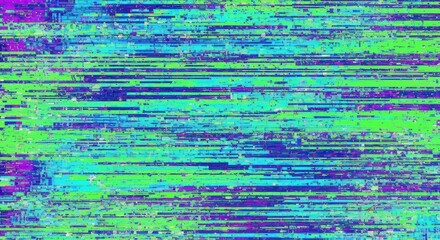 Abstract Colorful Digital Distortion Background in Vibrant Blue Green and Purple Hues for Creative Use