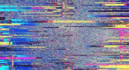 Colorful Abstract Digital Glitch Art with Bright Static Patterns and Textures in Motion