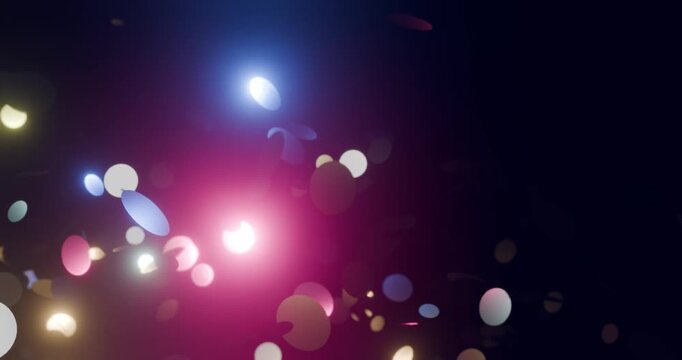 Anima&ccedil;&atilde;o 4K de confetes 3D minimalistas flutuando em fundo suave, com movimento org&acirc;nico e loop cont&iacute;nuo. Visual leve e moderno