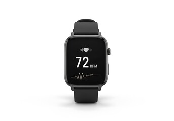 Smartwatch Displaying Heart Rate Sleek Black Fitness Tracker