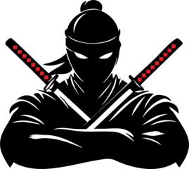 vector illustration of a ninja warrior with sword 