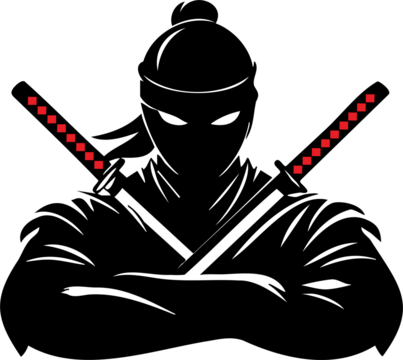 vector illustration of a ninja warrior with sword 