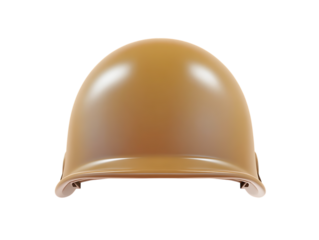 Brown hard hat safety protection equipment isolated on transparent background