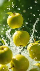 Enchanting green apples
