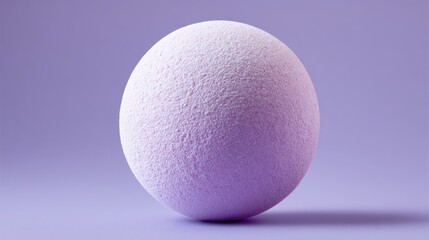 White Textured Sphere with Soft Purple Lighting on Smooth Surface for Modern Minimalistic Design