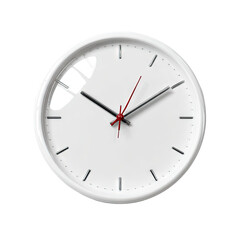 White clock face with red hands