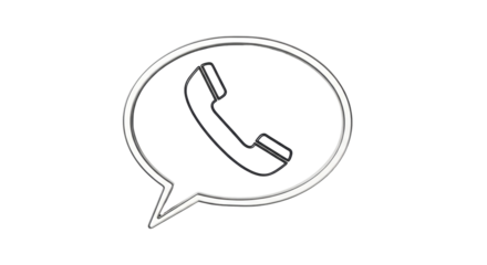 Isolated telephone icon inside of speech bubble illustration. Hotline support contact symbol.