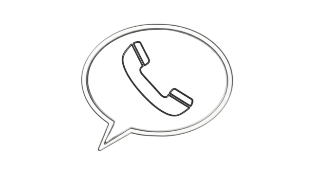 Isolated telephone icon inside of speech bubble illustration. Hotline support contact symbol.