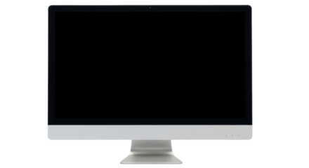 Isolated modern desktop computer with a blank screen, electronic device, tech innovation