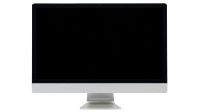 Isolated modern desktop computer with a blank screen, electronic device, tech innovation