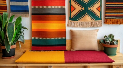 Eco-Friendly Handmade Wall Hangings in a Small Shop Showcasing Unique Artisan Crafts