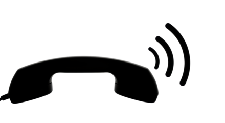 Isolated telephone receiver with sound waves conveys communication and availability