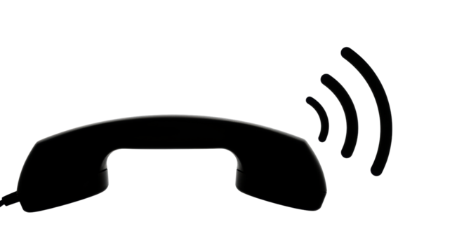 Isolated telephone receiver with sound waves conveys communication and availability