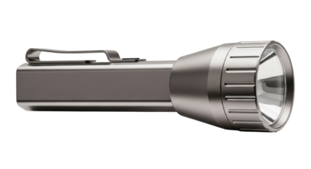 Isolated metal flashlight for night use in camping or emergencies, reliable device
