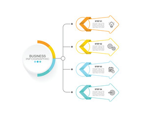  Vector Infographic label design template with icons and 4 options or steps. for your business data. Vector Illustration.