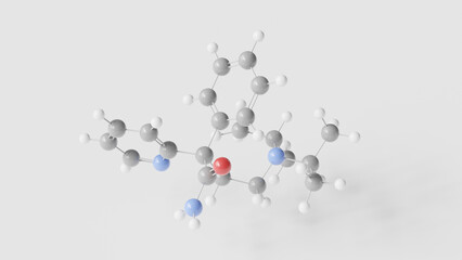 disopyramide molecule 3d, molecular structure, ball and stick model, structural chemical formula antiarrhythmic drug