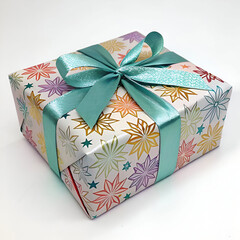 gift box with ribbon on white background
