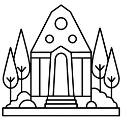 Stonecroft line art vector