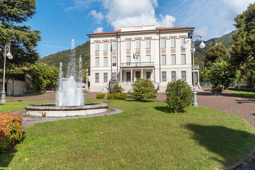 Municipal Town Hall of Cuveglio, historic civic building in Varese province, Lombardy, Italy