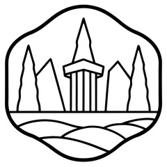 Stonecroft line art vector