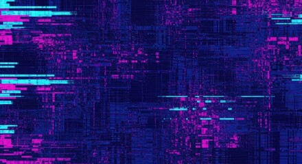 Obraz premium Abstract Digital Design with Bright Pink and Blue Textures on a Dark Background for Creative Projects