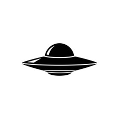 Simple Black Silhouette of a Flying Saucer