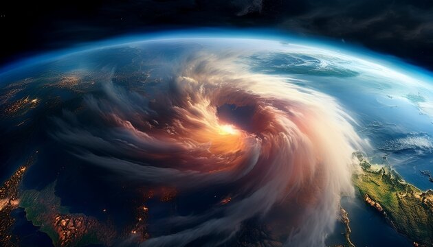 huge storm on earth seen from space - Powered by Adobe