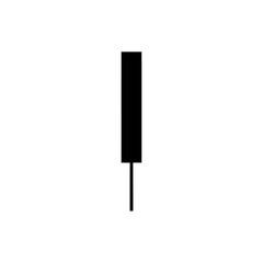 Simple Black Vertical Rectangle with Stem