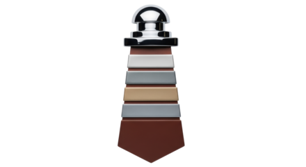 Isolated stylized lighthouse, decorative element, colorful coastal souvenir, seaside attraction