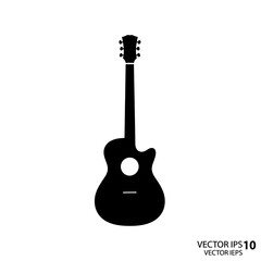 Fototapeta premium Silhouette of an Acoustic Guitar