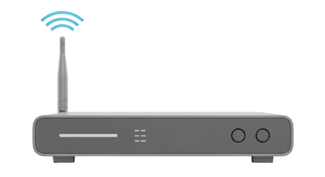 Isolated Wi-Fi wireless internet access point router with antenna for home or office