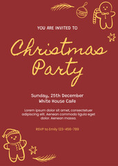 Christmas invitation with ginger cookies decoration