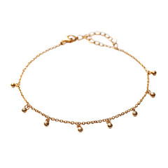 Gold-toned choker necklace with small, round beads