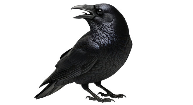 Isolated Raven crow standing