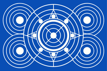 Harmonious geometric patterns, A blue and white minimalist creation