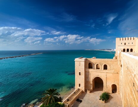 ribat of monastir a historical landmark overlooking the mediterranean sea in tunisia