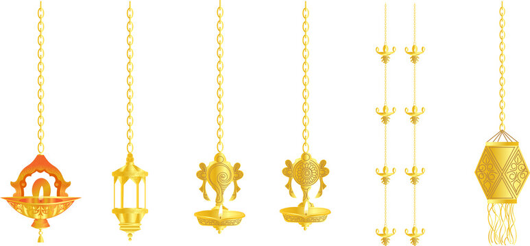 hanging festive decorations like diyas, lanterns, Ganesh motifs, and lamps). The focus is on festivals like Diwali, Navratri, Dussehra, and other celebrations