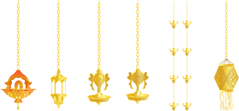 hanging festive decorations like diyas, lanterns, Ganesh motifs, and lamps). The focus is on festivals like Diwali, Navratri, Dussehra, and other celebrations