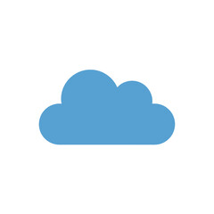 Simple Blue Cloud Icon on White Background