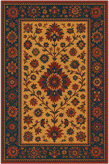 Moroccan Folk art inspired Carpet with modern Pattern in high definition isolated on white canvas with trending colors	
