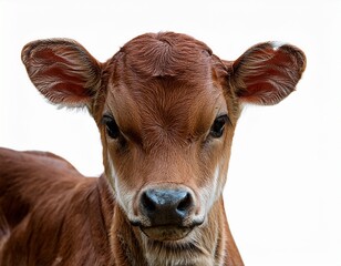 close up of a calf with white background