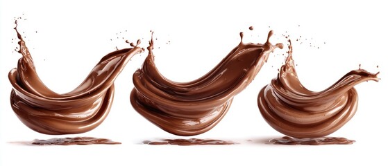 Chocolate splashes in mid-air